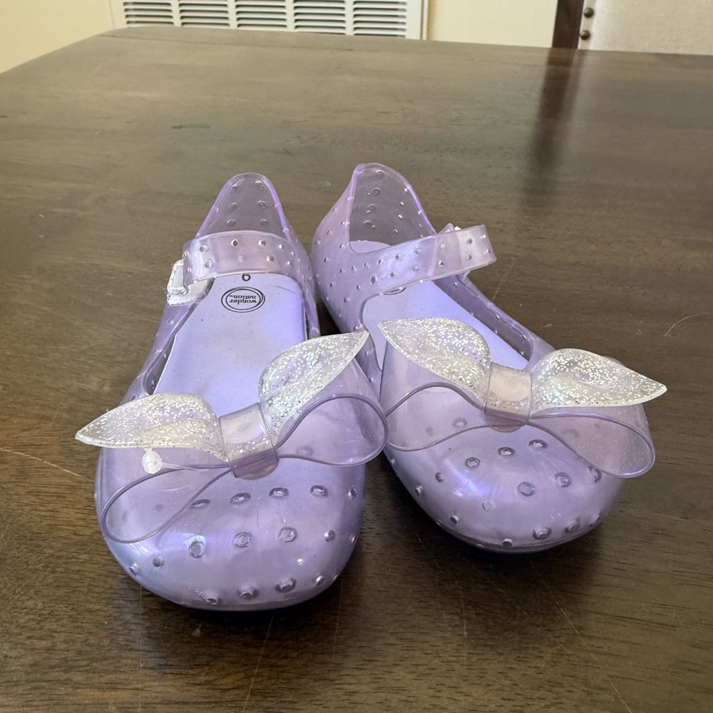 Kids Purple Bow Jelly Shoes